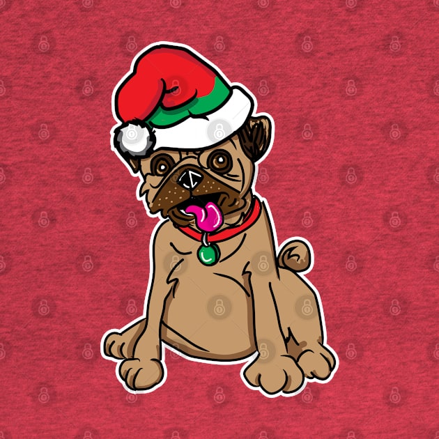 Christmas Pug Dog Elf Hat by silentrob668